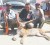 Arnold Bacchus (centre) holding the ‘big cat’ that licensed firearm holder Akant Persaud Sookdeo (right) killed on his farm