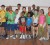 Nicolette Fernandes (centre) is flanked by with some of the participants of the Guyana Squash Association summer camp at the Racquet Centre as from left Director of Sport Neil Kumar, National Squash coach Carl Ince, Guyana Squash Association’s president Andrew Arjoon and Minister of Sport Dr. Frank Anthony look on (Orlando Charles photo)