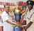 For the Champion Division: Proprietor of the Trophy Stall, Ramesh Sunich (left) yesterday presented the Champion Division Trophy to  Assistant Superintendent of Police and Games Officer, Colin Boyce. The trophy will go to the Division winner in this year’s 58th edition of the GPF annual athletic championships which commenced on Sunday and concludes on Friday at Eve Leary Ground.