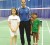 Priyanna Ramdhani, right, after defeating Canada’s Valeena Van Heukelon in the semi-finals of the Consolation U11 singes event.