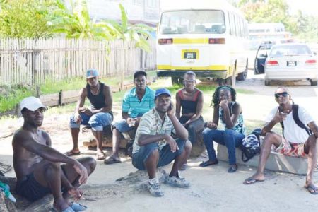 A group of youths liming under the tamarind tree at Middle Walk Road
