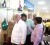 From left: President Donald Ramotar, Minister of Finance Dr Ashni Singh and Minister of Housing and Water Irfaan Ali looking at some of the products available at the Courts Diamond Branch, launched yesterday.
