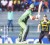 Danger man Shahid Afridi is bowled by seamer Mitchell Starc for four.(Cricket365photo)
