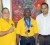 Seventy-four kilogramme Master’s Two powerlifter, Winston ‘Little Master’ Stoby,(centre) poses with his World Master’s Championships spoils  during a photo opportunity with president of the Guyana Amateur Powerlifting Federation (GAPF) Peter Green (left) and Minister of Sport, Dr. Frank Anthony. (Orlando Charles photo)