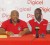 Flex Night Inc’s Donald Sinclair (left) and Digicel’s Gavin Hope at the media briefing.  (Orlando Charles photo)
