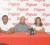 Secretary of the Lusignan Golf Club David Mohammed, centre, makes a point during Wednesday press briefing to announce this Saturday’s Digicel Golf Classic which will be held at the Lusignan Golf Club.
