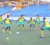 Some members of the Golden Jaguars football team going through their paces yesterday at the Beausejour Stadium in preparation for today’s opening game against St. Vincent and the Grenadines. (Orlando Charles photo)