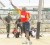 Police Packing Power ! Guyana Police Force’s Julio Sinclair completes his revolution in the circle and releases one of his powerful throws during his emphatic win of the ISAAC men’s shot putt competition yesterday at the GDF ground Camp Ayangana. (Orlando Charles picture)