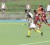 Guyana’s Avonda James on the attack against Trinidad and Tobago in their opening match.