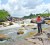 Dr. Rajendra Pachauri during a tour of the Essequibo River (GINA photo)