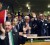 Mahmoud Abbas (front centre), President of the Palestinian Authority, with his delegation in the General Assembly Hall following the Assembly’s decision on Thursday. (UN News and Media Photo)
