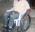 Royston Smith trying out his wheelchair (GINA photo)