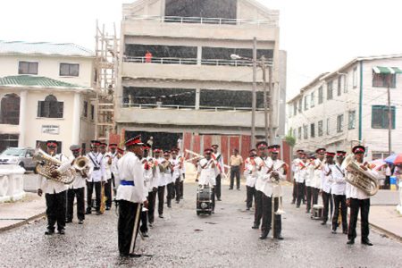 The police band performing at the opening of the January Assizes