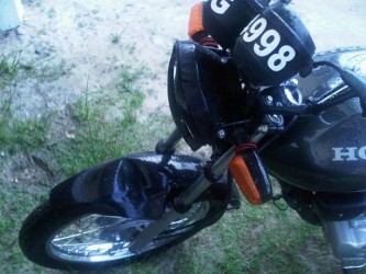 Lemuel Ogle’s motorcycle after the accident. 