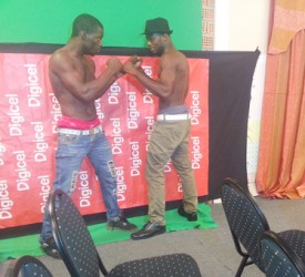 LET”S GET IT ON! Mark Austin and Gladwin Dorway are ready for tomorrow night’s bout. (Iva Aharton photo)