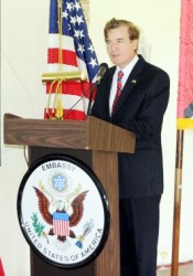 US Ambassador Brent Hardt addressing the gathering (US Embassy photo)