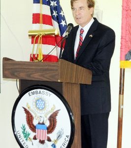 US Ambassador Brent Hardt addressing the gathering (US Embassy photo)
