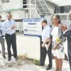 (From left) Regional Education Officer, Marilyn Jones-O’Donoghue; Andrew Zhu of CHEC; Acting Minister of Education, Dr Frank Anthony; Chinese Ambassador to Guyana, Zhang Limin; Principal of Windsor Forest Primary, Ann Barnes and Public Relations Consultant Alex Graham inaugurating the school works yesterday. (CHEC photo)