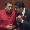 Nicolas Maduro (right) and Hugo Chavez