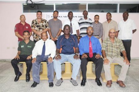 The Guyana National Rifle Association new executive committee poses and for a photo shortly after the elections. Absent are President Commodore Gary Best and vice president Richard Fields.
