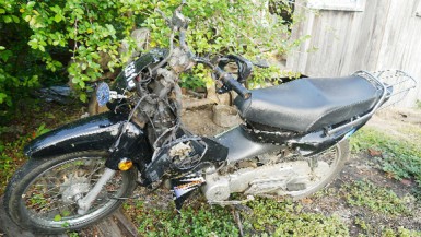 The mangled motorbike 