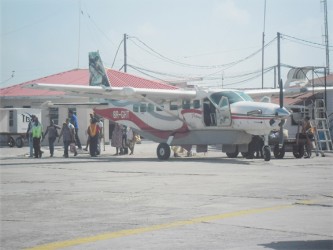 The Cessna Caravan with the Black Hawk engine. 