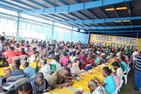  Senior citizens and Banks DIH pensioners enjoy a special luncheon at Thirst Park. 