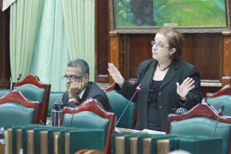 Hear this: PPP/C Chief Whip Gail Teixeira speaking during Thursday’s session of Parliament.
