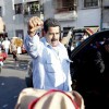 Venezuela’s Vice President Nicolas Maduro greets supporters outside the military hospital after visiting President Hugo Chavez in Caracas February 18, 2013. (Reuters/Jorge Silva)