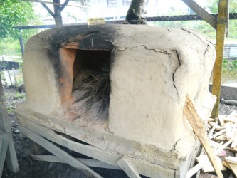 The Anthonys’ mud oven