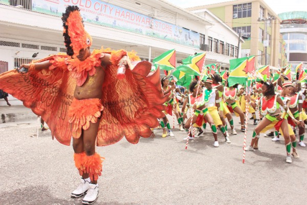 A section of the Ministry of Tourism Industry and Commerce’s costume band, ‘Rediscover Home, Celebrating our Diversity’ 