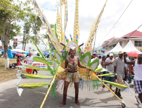 Unity: The Ministry of Local Government and Regional Development’s queen costume: ‘United and Working Together for a Better Guyana’ 