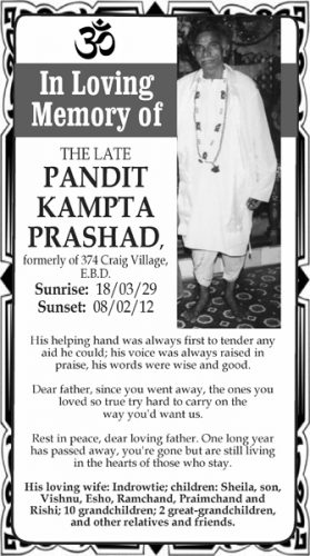 PANDIT KAMPTA PRASHAD