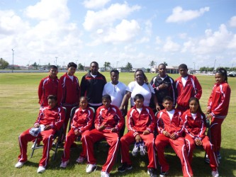 Members and officials of the Region Nine Athletic Club in the city for the AAG Carifta trials 