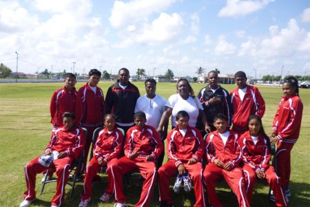 Members and officials of the Region Nine Athletic Club in the city for the AAG Carifta trials
