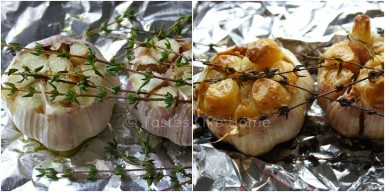 Garlic Roasted with fresh thyme (Photo by Cynthia Nelson)