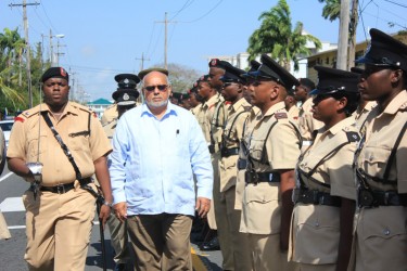 President Donald Ramotar inspecting the police guard of honour