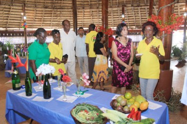 A section of the crowd viewing some of the many exhibits on display at the opening of the Horticultural Society of Guyana’s Horticultural Show at the Umana Yana yesterday (Photo by Arian Browne)  