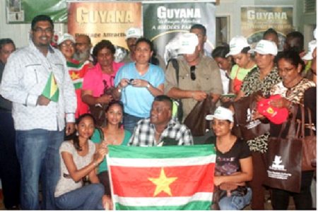 The visiting Surinamese and members of the Guyana Tourism Authority (GINA photo)