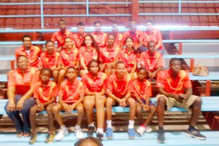 The Guyana national table tennis team which left Guyana on Monday to participate at the 18th Caribbean junior TT championships in Trinidad and Tobago.