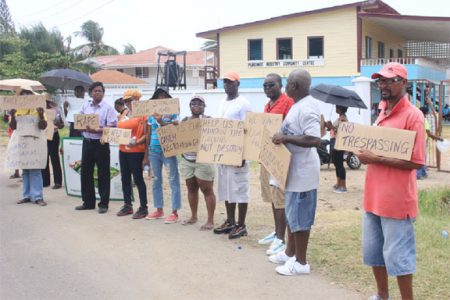 Plaisance residents protesting yesterday