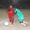 Action in the Mayor’s Cup semi-final between Slingerz FC and the Guyana Defence Force.
