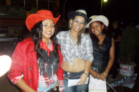 From left: Anna Parker, Miss Rupununi Rodeo; Juliana, first runner-up and Anessa Malcolm, second runner-up 