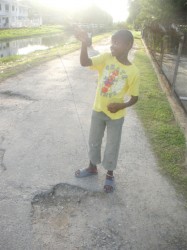 This little man was flying his ‘bird kite’. 