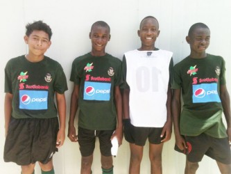 Charlestown scorers (L-R), Ixos Da Silva, Shawn Spencer, Samuel Mitchell and Anthony Bartholomew.   