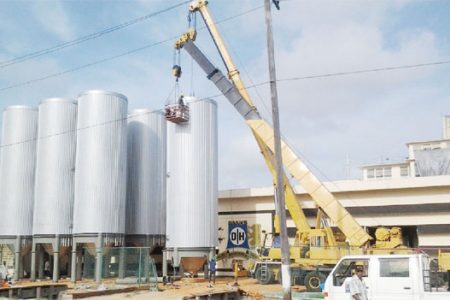 The unitanks being installed at Thirst Park as part of Banks DIH’s brewery modernisation project. (Photo provided by Banks DIH)