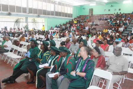 A section of the audience at the University of Guyana’s interfaith ceremony to celebrate its 50th anniversary
