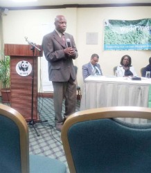 Dr Patrick Williams presenting the overview of the Living Guianas Report 2012