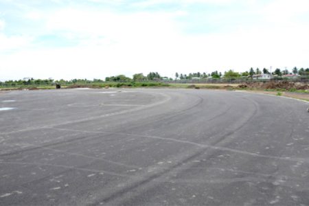 The completed asphalt on the track at the Leonora’s facility.
