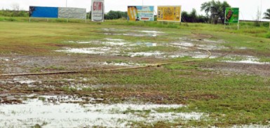 The Everest Cricket Club ground was the venue for Under-19 cricket and 12/12 softball competitions neither of which could be played owing to the state of the ground as seen above. (Orlando Charles photo) 